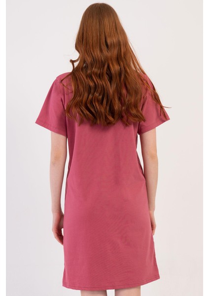 Kadın Kısa Kollu Emzirme Kolaylıklı Bordo Renk Lohusa Tunik C2T3N1014 fırsatları