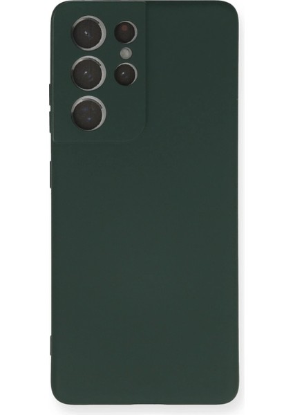 Samsung Galaxy S21 Ultra Kılıf Nano Içi Kadife Silikon - Koyu Yeşil indirimleri