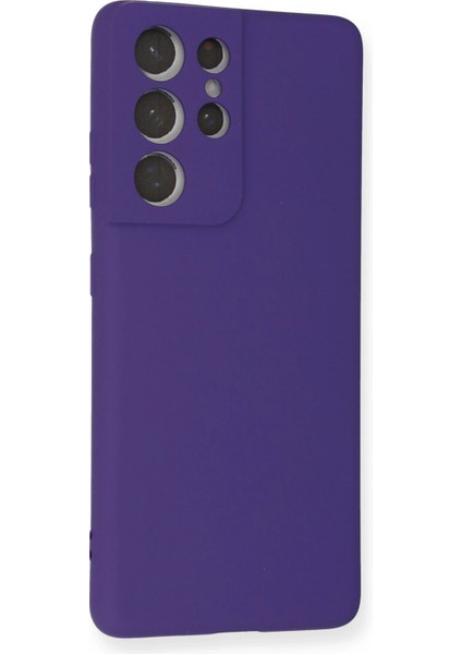 Samsung Galaxy S21 Ultra Kılıf Nano Içi Kadife Silikon - Mor