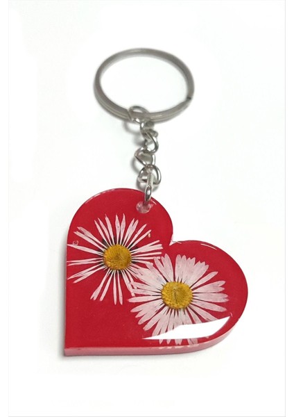 Techmrt Papatya Kalp Epoksi Anahtarlık-Kırmızı fiyatları