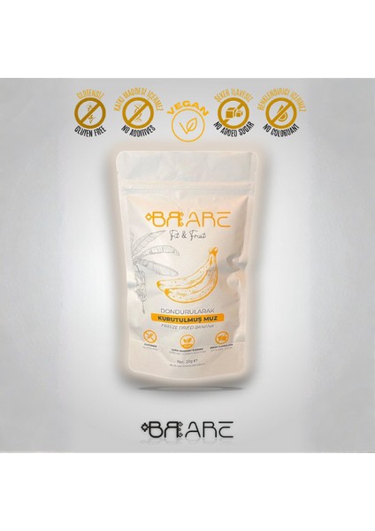 Muz Kuru Meyve Cipsi | Dondurularak Kurutulmuş Doğal Taze Freeze Dried Çıtır Muz