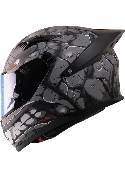 Motosiklet Kask Ece 22.R06 Double Vizörlü Full Face Spoiler Motor Kaskı Fantastic