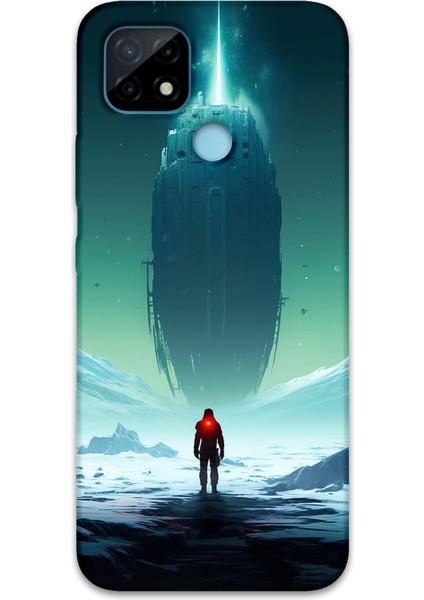 Realme C21 Uyumlu Uzay Desenli Telefon Kılıfı + Ekran Koruyucu - 5864