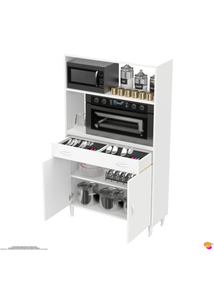 Alp Mutfak Fırın Dolabı Çekmeceli 100 cm Beyaz Mini/midi Mikrodalga Mutfak Dolabı 100X163,4X32.5 cm indirimleri