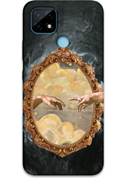 Realme C21 Uyumlu Retro Desenli Telefon Kılıfı + Ekran Koruyucu - 5836