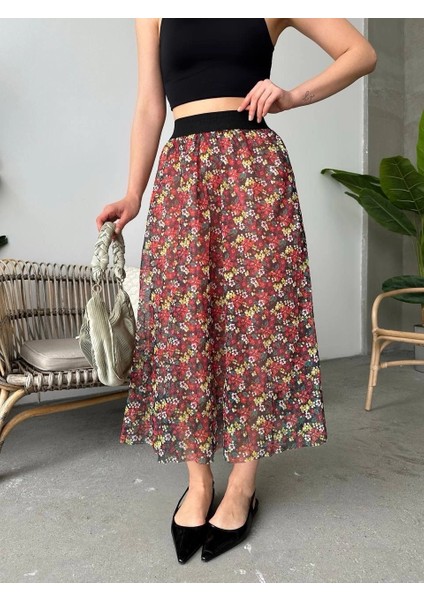 Baskılı Astarlı Uzun Etek indirimleri