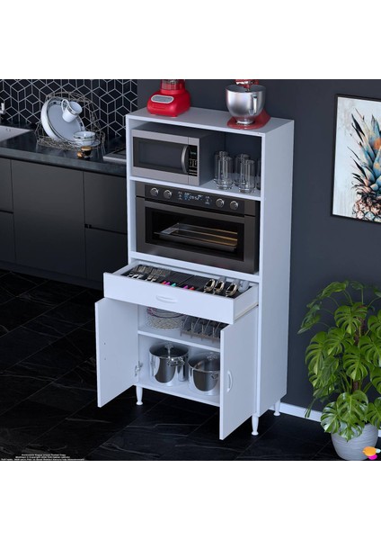 Alp Mutfak Fırın Dolabı 75 cm Beyaz Dolap Mini/midi Mikrodalga Mutfak Dolabı 75X163,4X32.5 cm modelleri