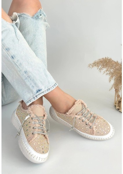 Guji Bej Kot Bağcıklı Spor Ayakkabı