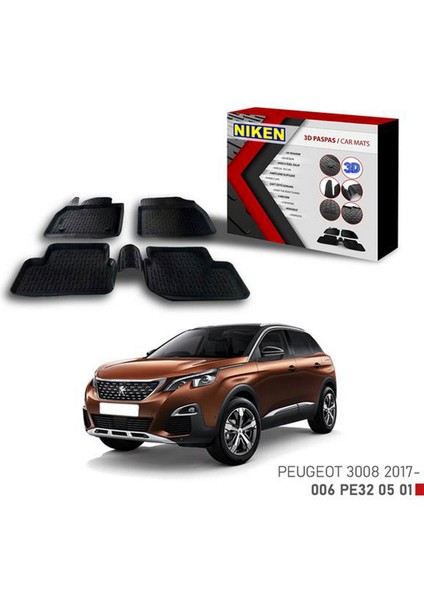 Techmrt 3D Paspas Peugeot 3008 2017-