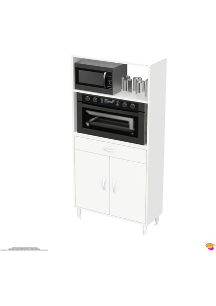 Alp Mutfak Fırın Dolabı 75 cm Beyaz Dolap Mini/midi Mikrodalga Mutfak Dolabı 75X163,4X32.5 cm indirimleri