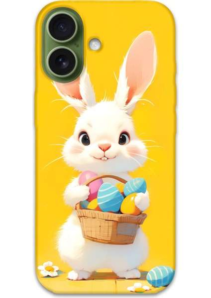 iPhone 17 Uyumlu Tavşan Desenli Telefon Kılıfı + Ekran Koruyucu - 5806