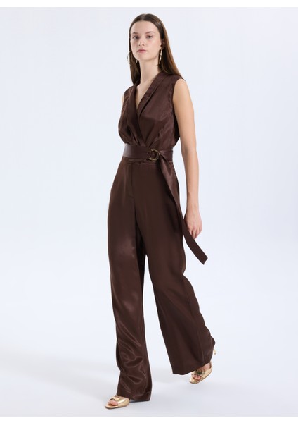 Düz Beyaz Kadın Tulum Iva Kadın Tulum