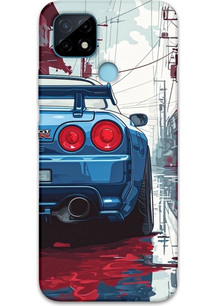 Realme C21 Uyumlu Araba Desenli Telefon Kılıfı + Ekran Koruyucu - 5761