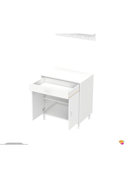 Milas (Xxl) Mutfak Dolabı Set Ocak Altı Dolap Mutfak Dolabı 2 Bölme Beyaz Dolap 75X88X48 cm