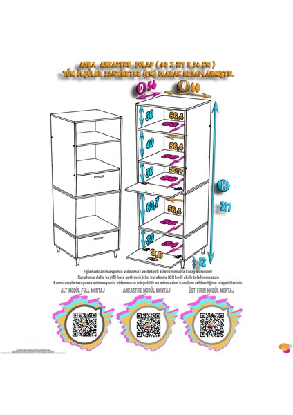 Side Ankastre Çift Kapaklı Mini/midi Mikrodalga Fırın Dolabı Beyaz Dolap 60X217X56 cm fiyatları