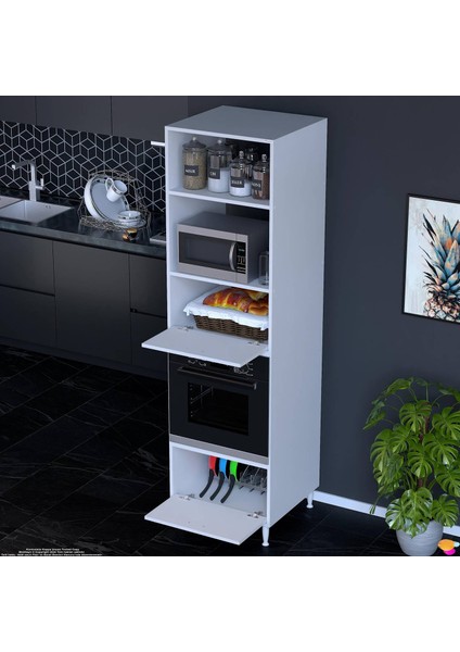 Side Ankastre Çift Kapaklı Mini/midi Mikrodalga Fırın Dolabı Beyaz Dolap 60X217X56 cm modelleri