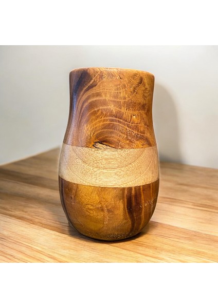 🌰🌿 El Yapımı Ceviz & Akasya Ahşap Vazo fiyatları