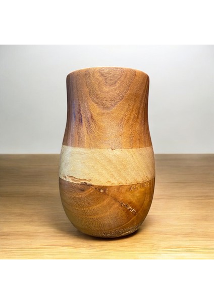 🌰🌿 El Yapımı Ceviz & Akasya Ahşap Vazo indirimleri