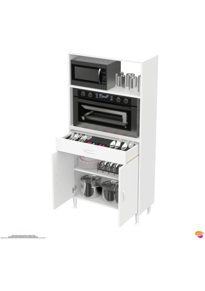 Alp Mutfak Fırın Dolabı Çekmeceli 70 cm Beyaz Mini/midi Mikrodalga Mutfak Dolabı 70X163,4X32.5 cm fırsatları