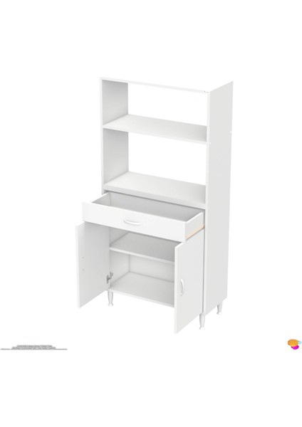 Alp Mutfak Fırın Dolabı Çekmeceli 70 cm Beyaz Mini/midi Mikrodalga Mutfak Dolabı 70X163,4X32.5 cm