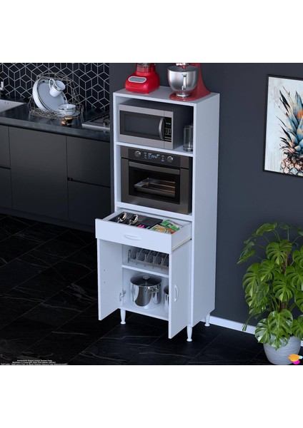 Alp Mutfak Fırın Dolabı Çekmeceli 55 cm Beyaz Mini/midi Mikrodalga Mutfak Dolabı 55X163,4X32.5 cm modelleri