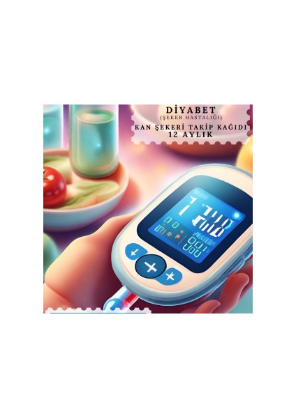 Diyabet Kan Şekeri Takip Çizelgesi Defteri 1 Kalite Özel Tasarım 12 Aylık 2025