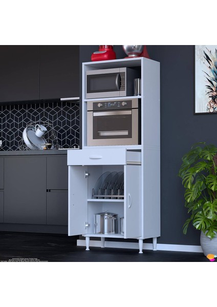 Alp Mutfak Fırın Dolabı Çekmeceli 55 cm Beyaz Mini/midi Mikrodalga Mutfak Dolabı 55X163,4X32.5 cm fırsatları