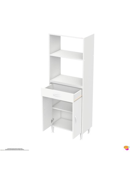 Alp Mutfak Fırın Dolabı Çekmeceli 55 cm Beyaz Mini/midi Mikrodalga Mutfak Dolabı 55X163,4X32.5 cm