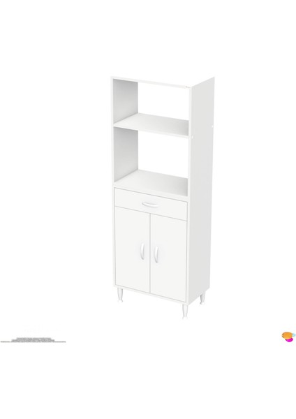 Alp Mutfak Fırın Dolabı Çekmeceli 55 cm Beyaz Mini/midi Mikrodalga Mutfak Dolabı 55X163,4X32.5 cm