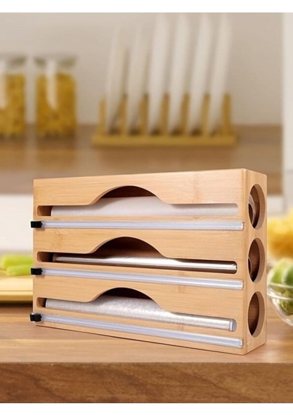 Premium Bambu 3'lü Streç Folyo Kutusu 33.5 cm X21.5 cm X8 cm modelleri