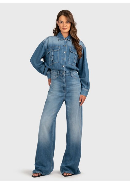 Düz Mavi Kadın Tulum Kinsley Kadın Tulum