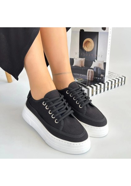 Carin Siyah Keten Bağcıklı Spor Ayakkabı indirimleri