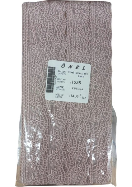 Dantel Polyester Sanal Tül Bant Y.pudra 14,30 Metre En 3 cm ON-1538-PU