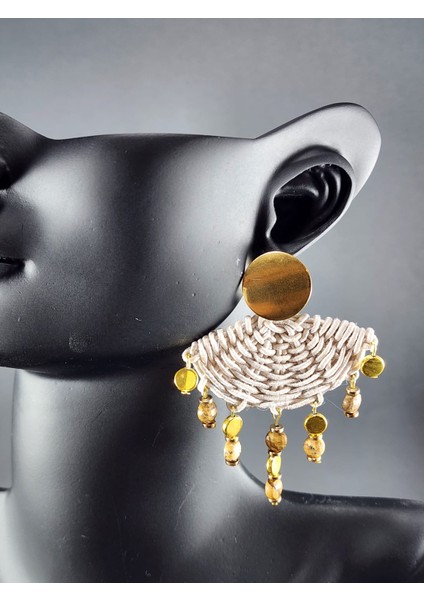 Özel Tasarım Jasper Doğal Taşlı Küpe