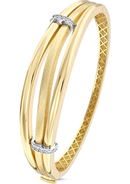 Tasarım Altın Kelepçe Bilezik - 14K