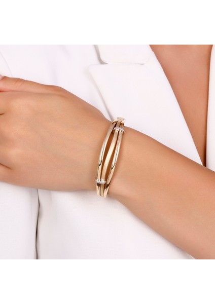 Tasarım Altın Kelepçe Bilezik - 14K