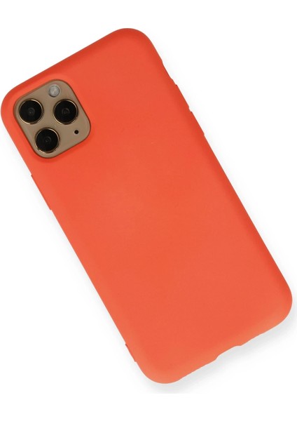 iPhone 11 Pro Kılıf Nano Içi Kadife Silikon - Turuncu
