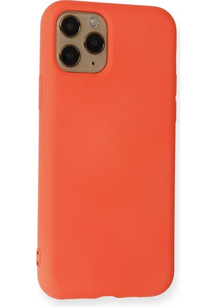 iPhone 11 Pro Kılıf Nano Içi Kadife Silikon - Turuncu
