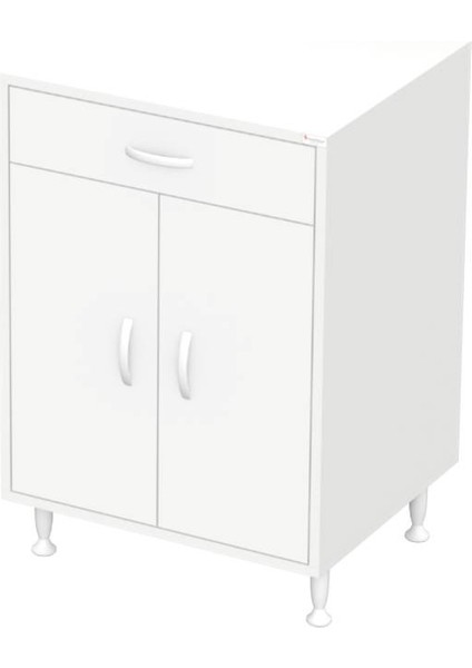 Asel (L) Set Ocak Altı Dolap Çekmeceli ve Kapaklı Mutfak Dolabı ve 1 Gözlü Tüp Bölmeli 65X88X56 cm