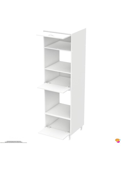 Robi Ankastre Dolabı 3 Kapaklı Mini/midi Mikrodalga Mutfak Fırın Dolabı Beyaz Dolap 60X217X56 cm
