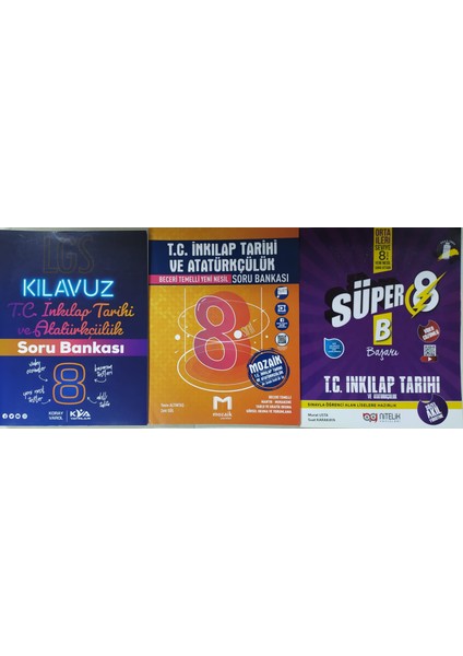 Nitelik Yayınları+Kva +Mozaik 8. Sınıf Süper T. C. Inkılap Tarihi ve Atatürkçülük Sorubankası