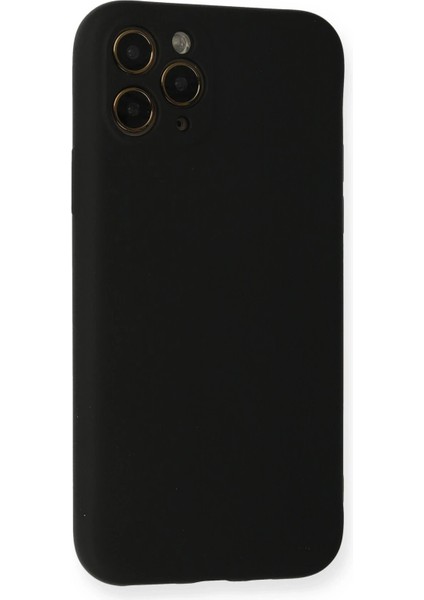 iPhone 11 Pro Kılıf Nano Içi Kadife Silikon - Siyah