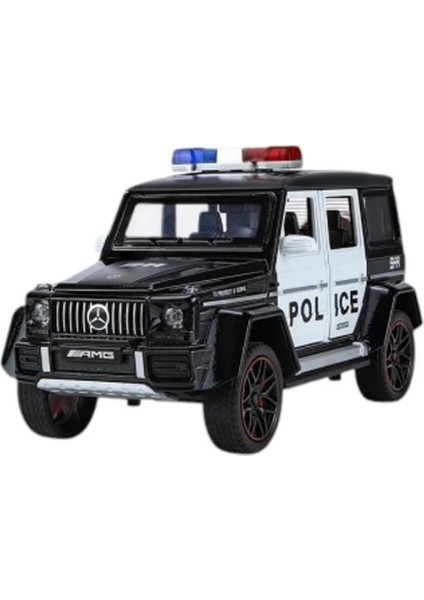 XHD-B2433 -Vardem Çek Bırak Işıklı ve Sesli G Polis Metal Jeep 1:24