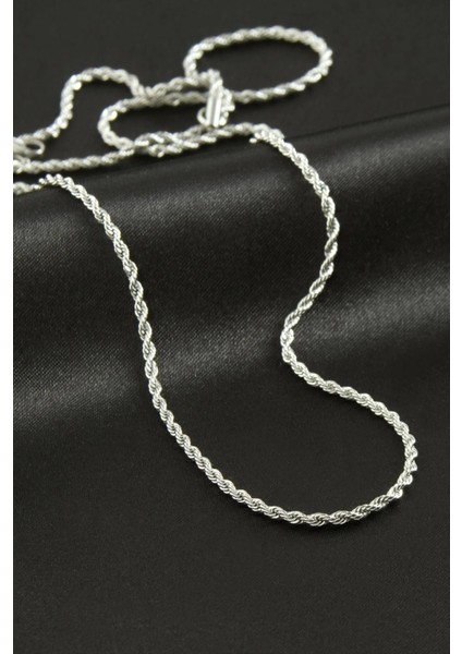 Burgulu Zincir Çelik Kolye 60 cm