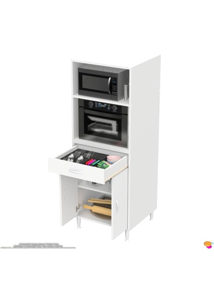 Salsa Mutfak Dolabı 1 Çekmece Çift Kapaklımutfak Dolabı Fırın / Mikrodalga Dolabı 60X162,4X48 cm indirimleri