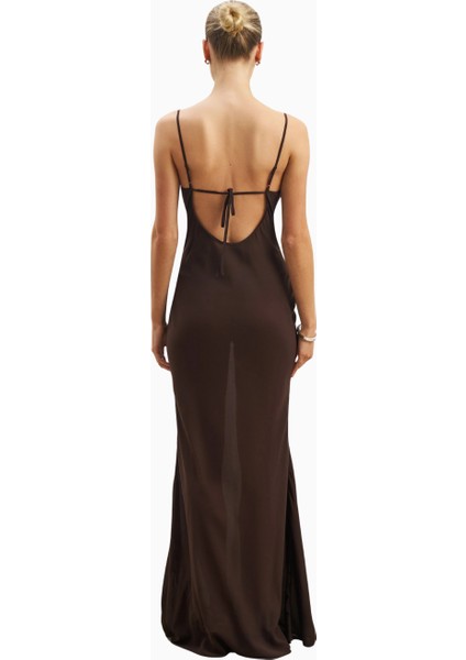 Ruched Chiffon Maxi Dress Kadın Elbise