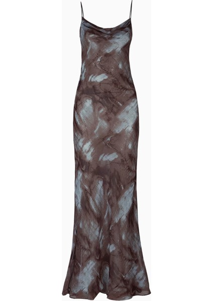 Ruched Chiffon Maxi Dress Kadın Elbise fiyatları