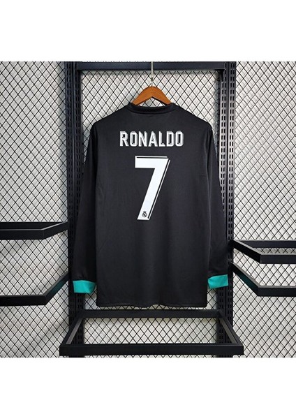 R. Madridd 2017-18 Kiev Şampiyonlar Ligi Finali Cristiano Ronaldo Forması (Siyah-Uzun-Kol) fırsatları