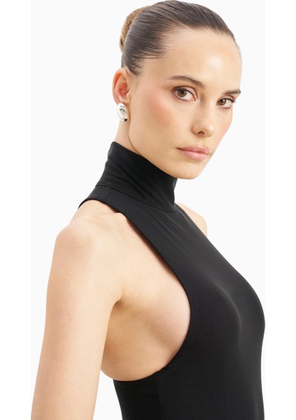 Sheer High Neck Racerback Gown Maxi Kadın Elbise indirimleri