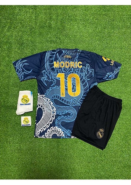 Real Madrid Luka Modric Dragon Desenli Çocuk Forması 4'lü Armalı Set